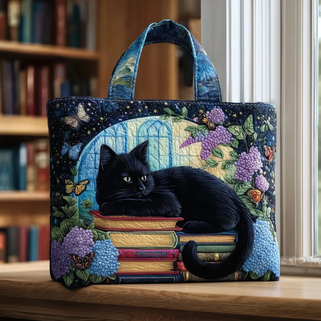 Ručně vyráběná taška Chat Noir na knihy