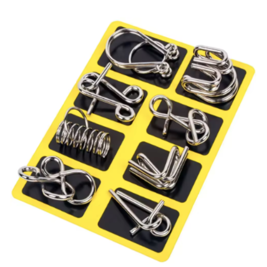 Kletshuts™ MetalPuzzles: Dětské Hračky na Rozvoj Myšlení - Sada Kovových Puzzle