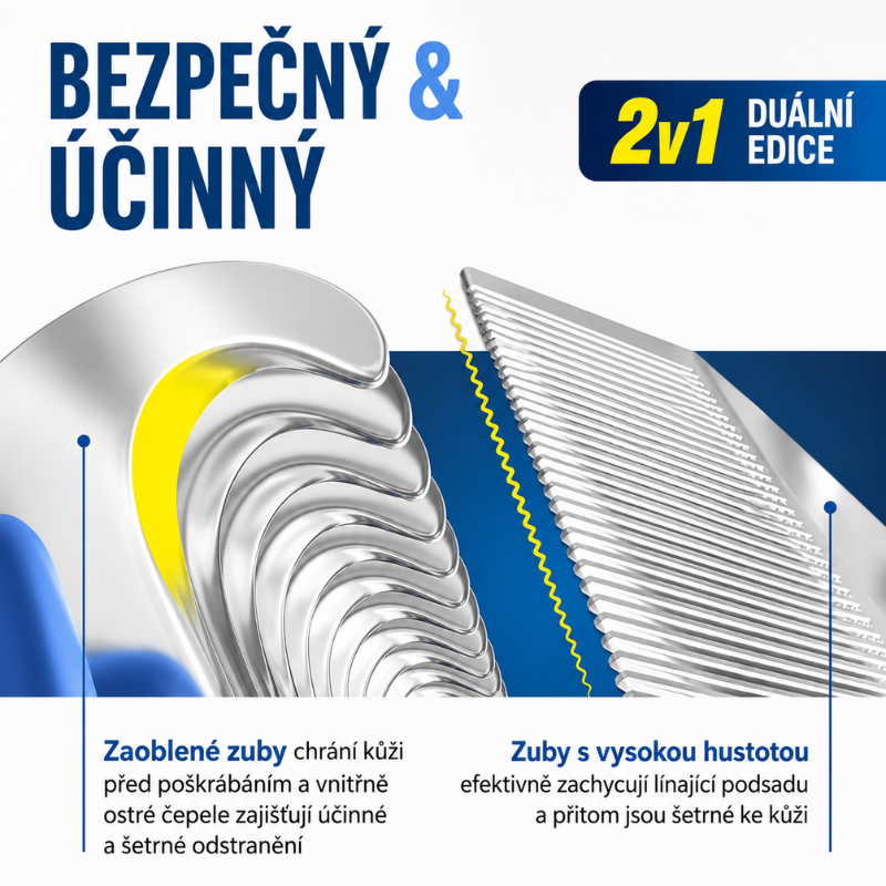 1+1 ZDARMA Kartáč na vyčesávání srsti – až o 90 % méně chlupů