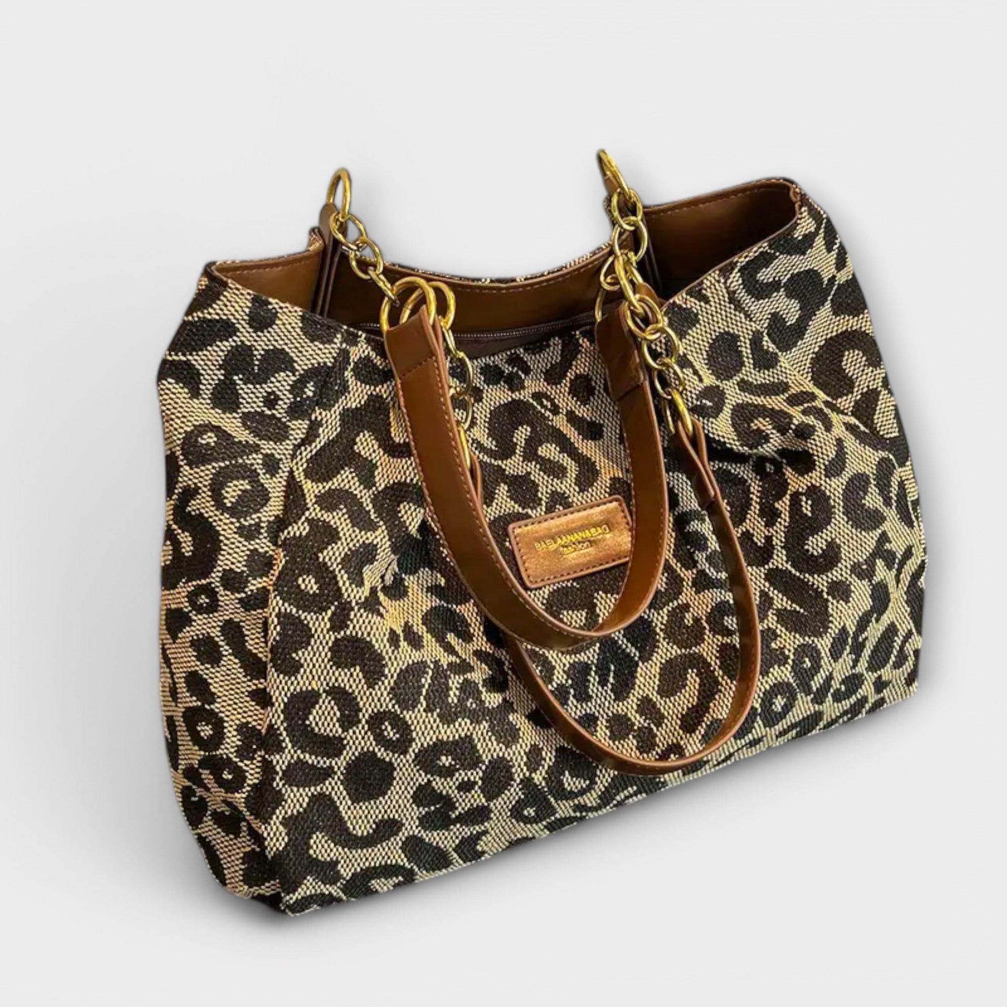 Romana - Plátěná taška s leopardím vzorem