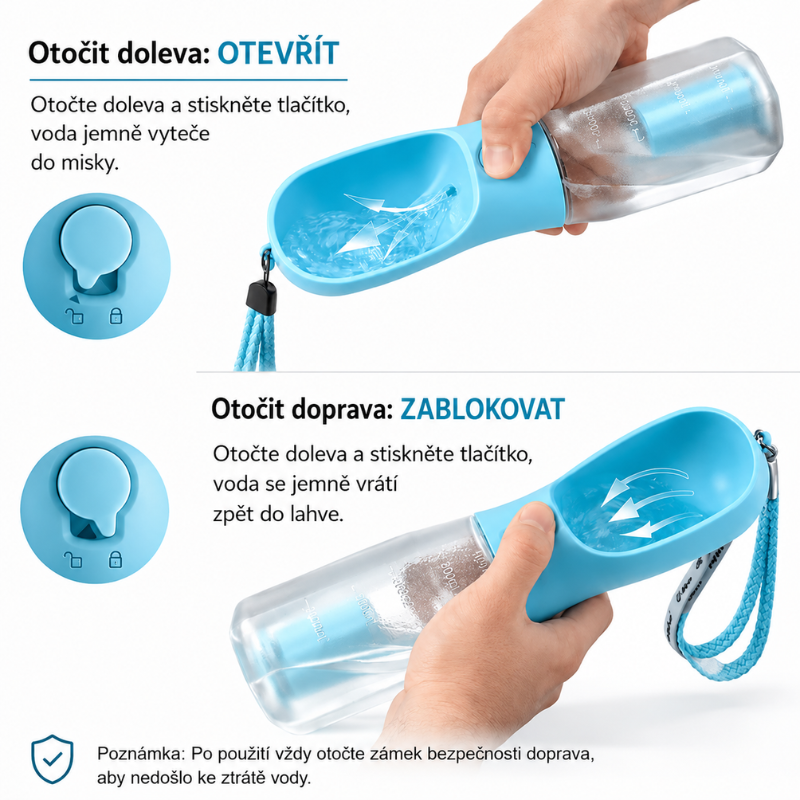 3-v-1 Přenosná Láhev pro Psy