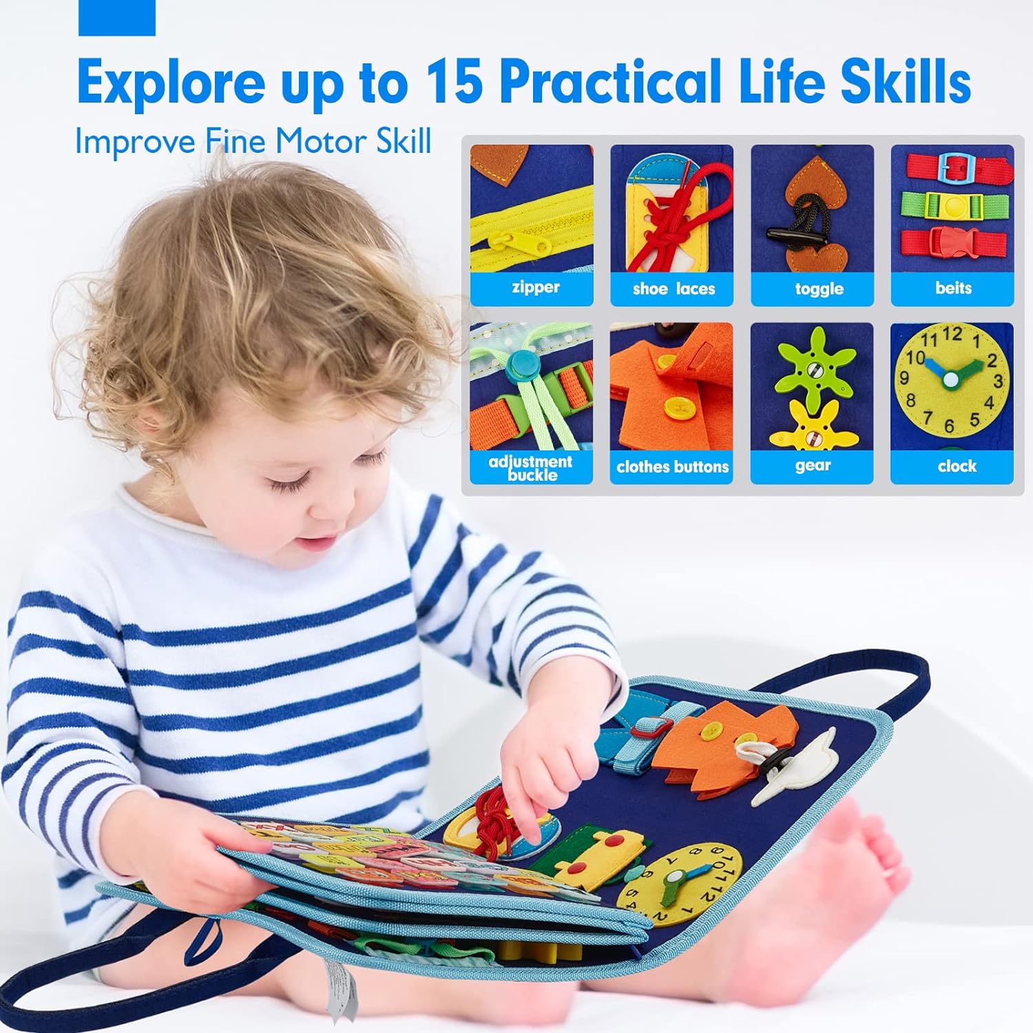 Kletshuts™ BusyBoard: Montessori vzdělávací zábavná deska pro jemnou motoriku