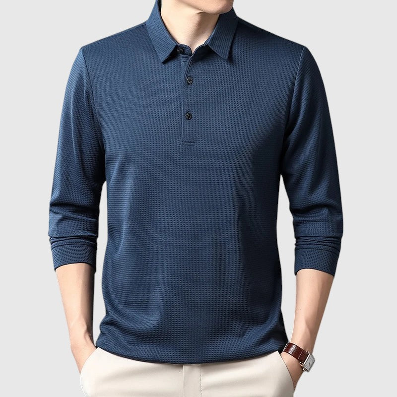 Libuše- Elegantní pénská polo košile s dlouhým rukávem