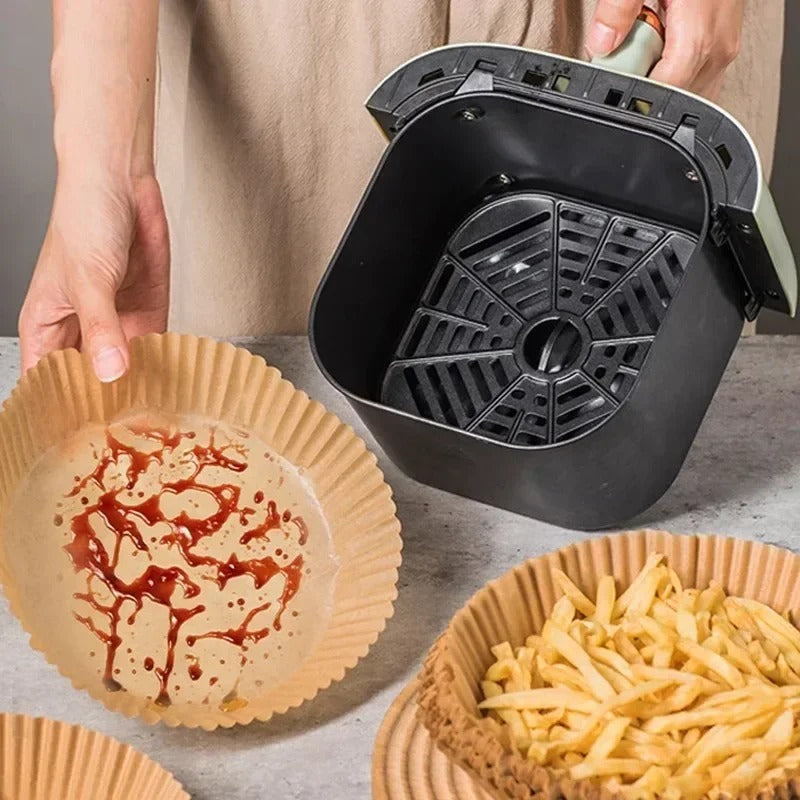 Globetrek° AirFryerLiner: Jednorázové Papírové Vložky do Horkovzdušné Fritézy
