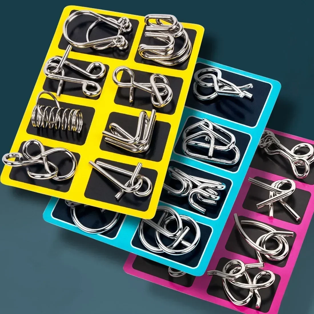 Kletshuts™ MetalPuzzles: Dětské Hračky na Rozvoj Myšlení - Sada Kovových Puzzle