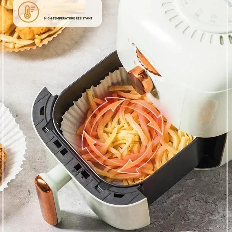 Globetrek° AirFryerLiner: Jednorázové Papírové Vložky do Horkovzdušné Fritézy