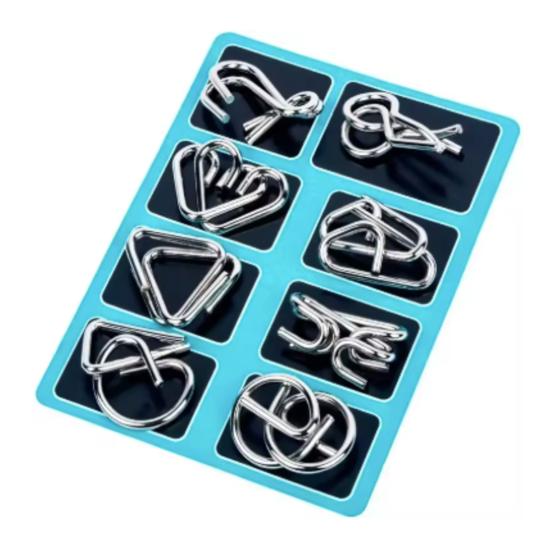 Kletshuts™ MetalPuzzles: Dětské Hračky na Rozvoj Myšlení - Sada Kovových Puzzle