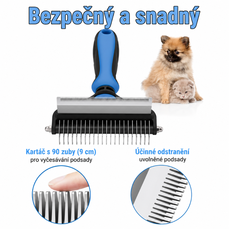 1+1 ZDARMA Kartáč na vyčesávání srsti – až o 90 % méně chlupů