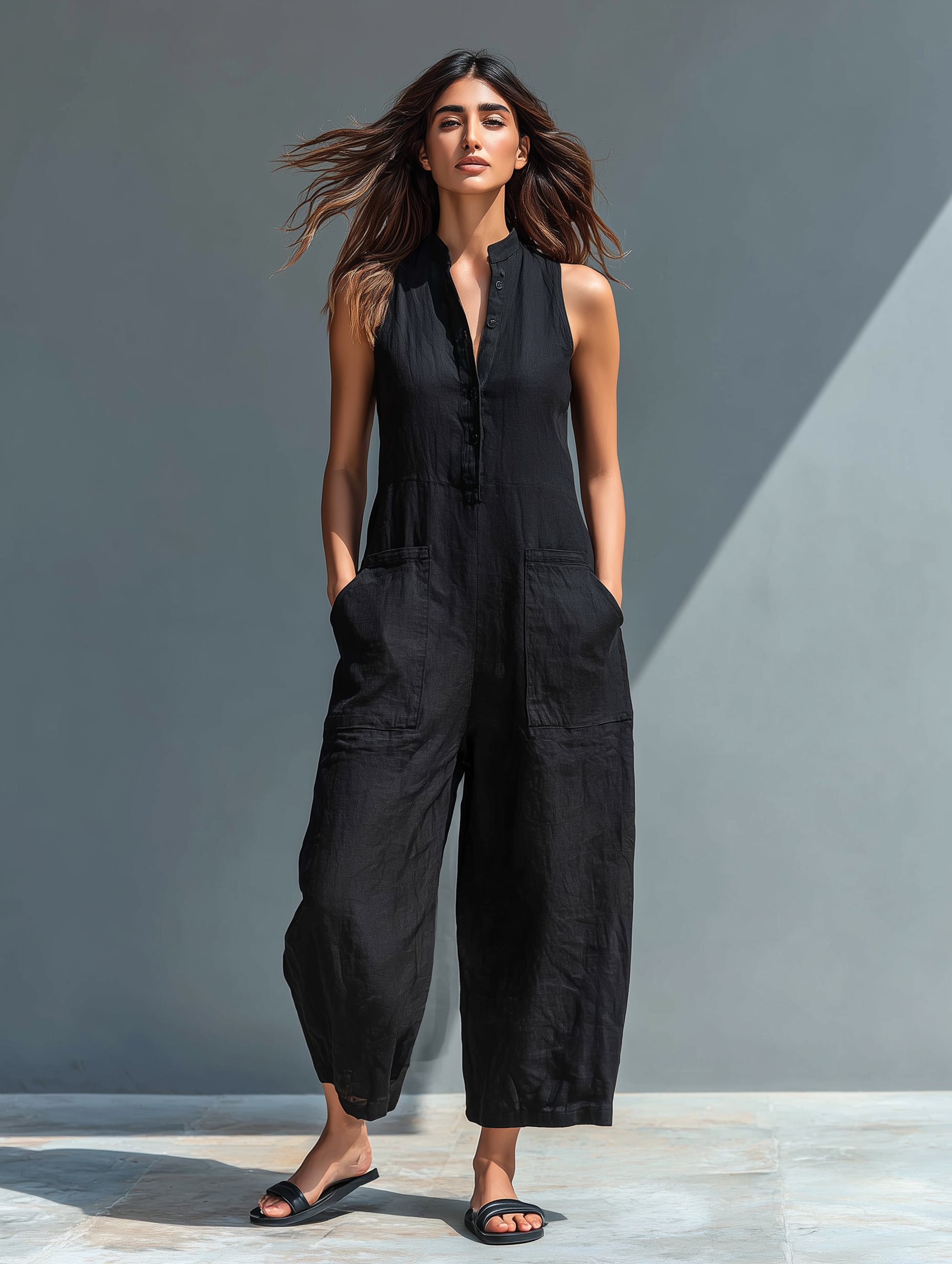 Adéla – Elegantní volný overal s minimalistickým designem