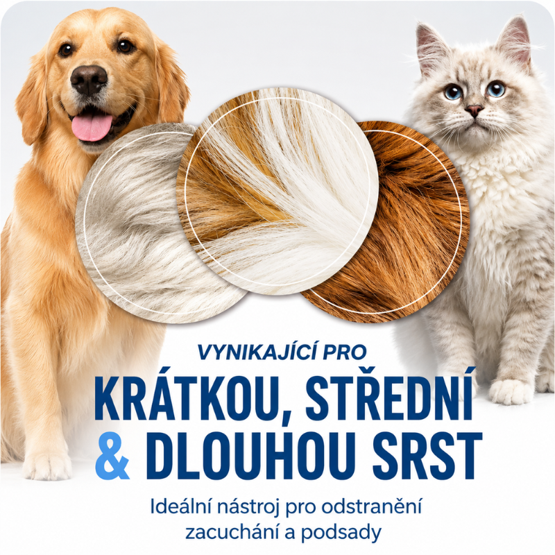 1+1 ZDARMA Kartáč na vyčesávání srsti – až o 90 % méně chlupů