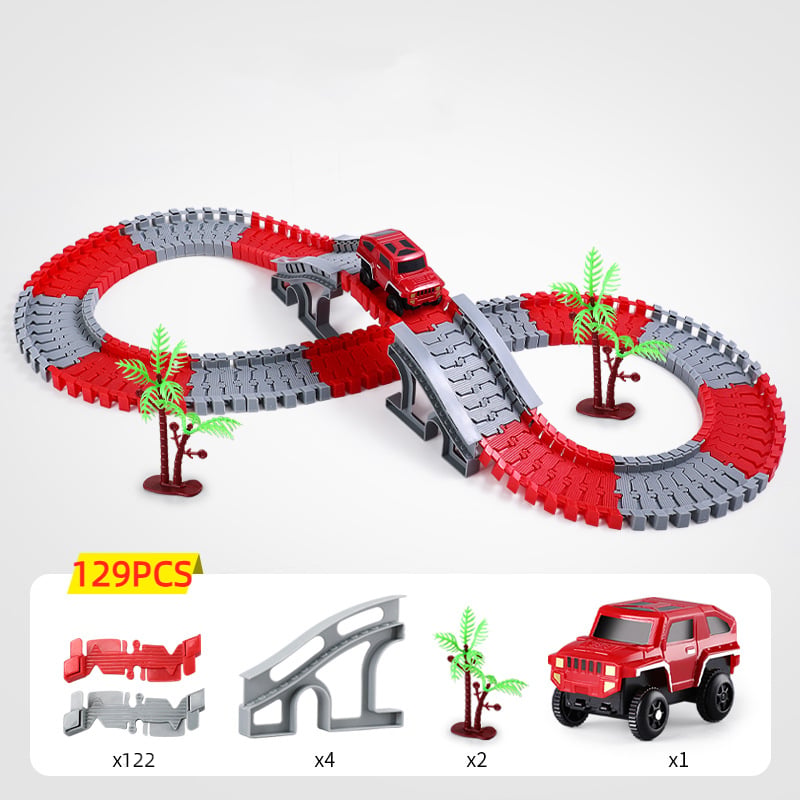 Kletshuts™ FlexibleTrack - Flexibilní železniční dráha hračková sada