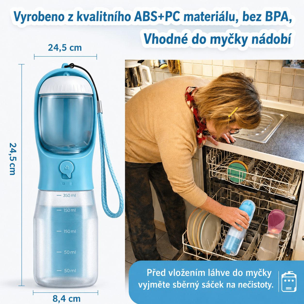 3-v-1 Přenosná Láhev pro Psy