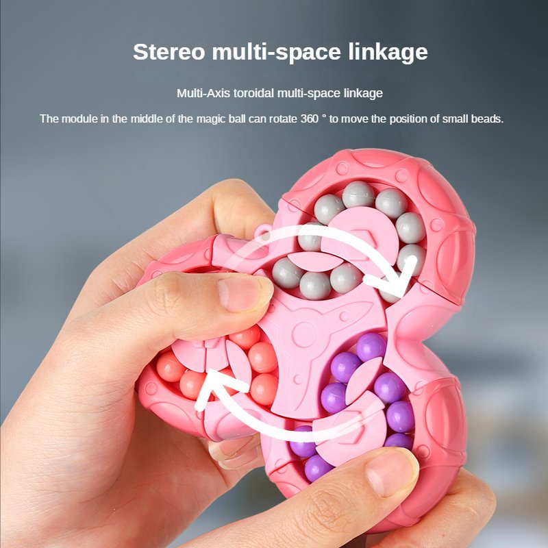 Kletshuts™ SensoryToy - 2 v 1 Rubikova kostka / Magická fazole Gyro Fidget Spinner
