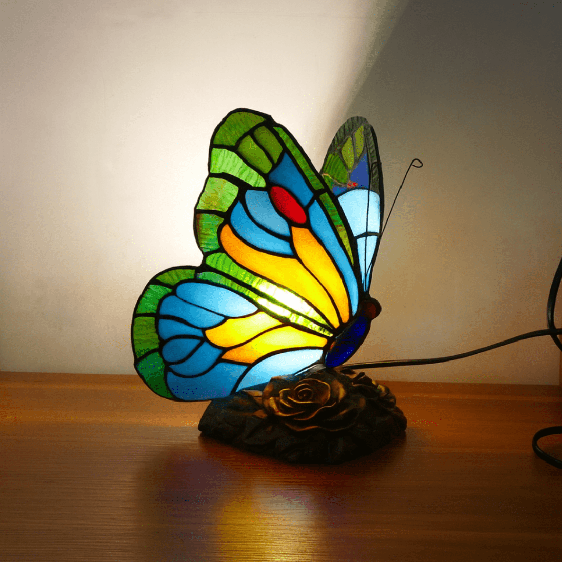 Umělecká Modrá Motýlí Lampa